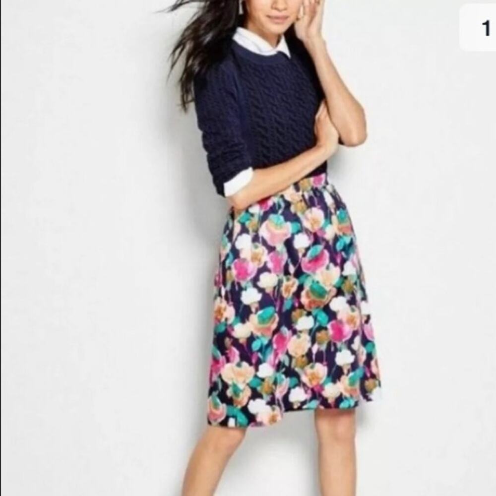 J. crew floral printed full circle skirt 0